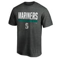 thumbnail image 2 of Men's Charcoal Seattle Mariners Win Stripe Logo T-Shirt, 2 of 3