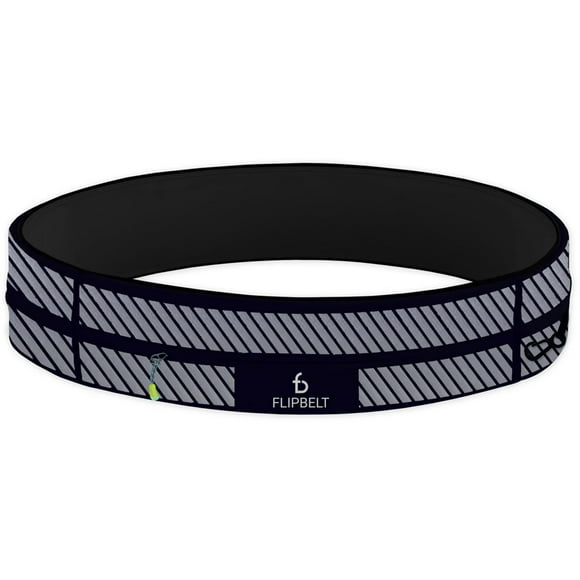Riñonera FlipBelt, cinturón para correr con cremallera M, reflectante, negro