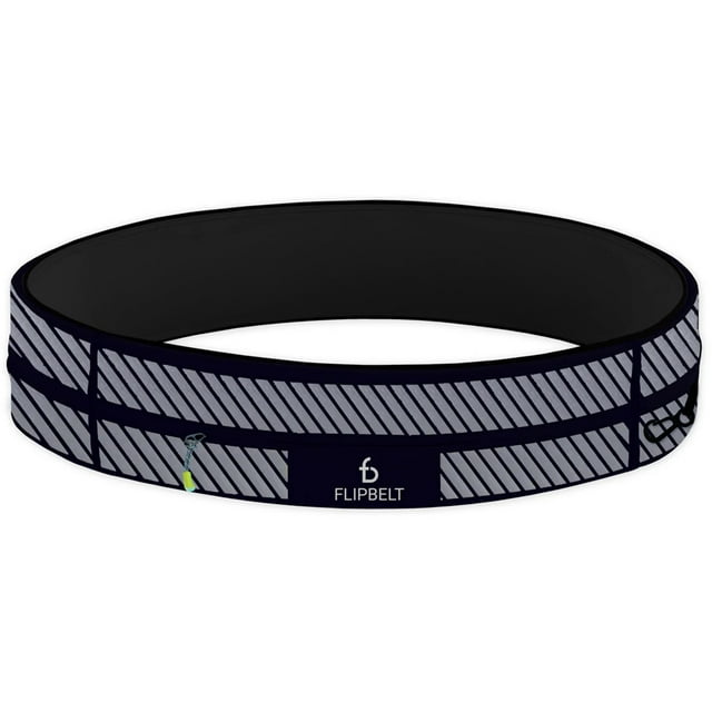 Riñonera FlipBelt, cinturón para correr con cremallera M, reflectante, negro