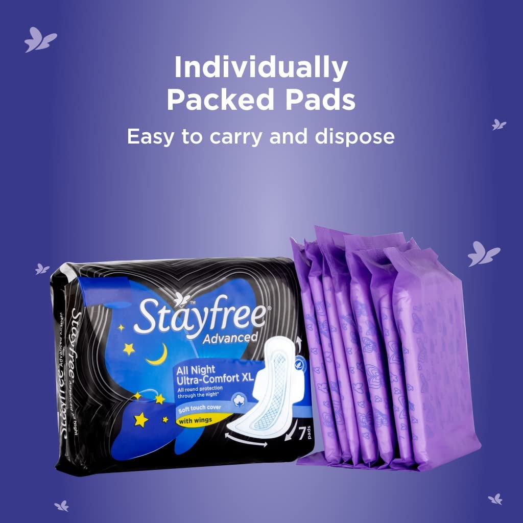 Stayfree Advanced Xxl All Night Ultra Comfort Sanitary Pads For