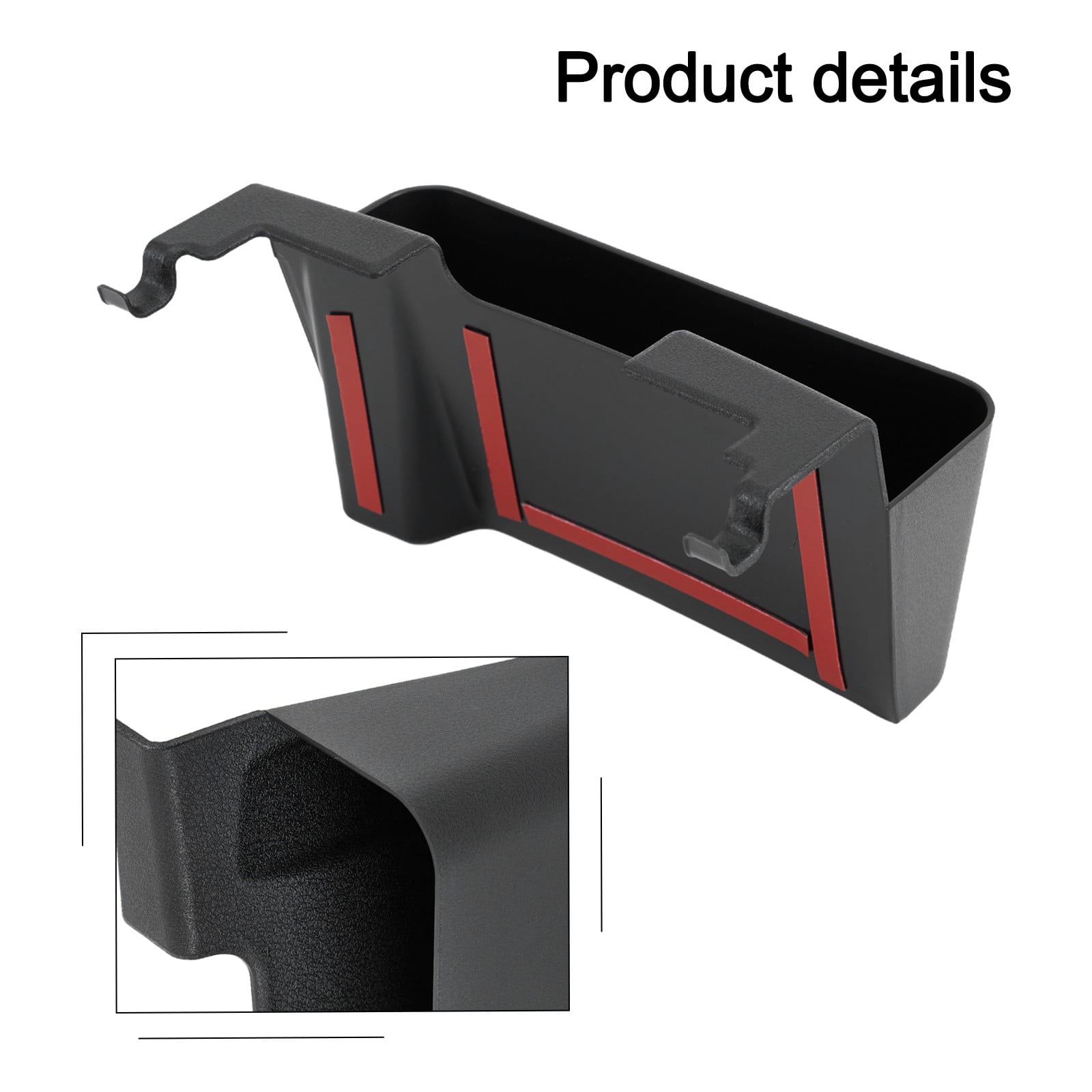Wodtesl Armrest Storage Box Phone Holder For Jeep Wrangler JK Interior Accessories Black