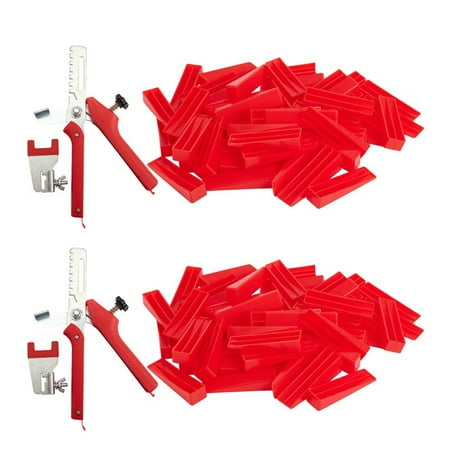 

2X Accurate Tile Leveling System 200 Clips + 200 + 2 Tile Pliers Floor Wall Flat Leveler Plastic Spacers Tool