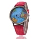 thumbnail image 1 of Sfonq Summer Clearance Mothers Day Gift for Grilfriend ,Womens Watches Fashion Retro Belt Quartz Watch Airplane Second Hand Map Watch Unisex,Red Buy 2 Save 10%, 1 of 4