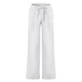 thumbnail image 2 of Fashnice Men Sweatpants Solid Trousers Drawstring Pants Casual Street Lounge White 3XL, 2 of 9