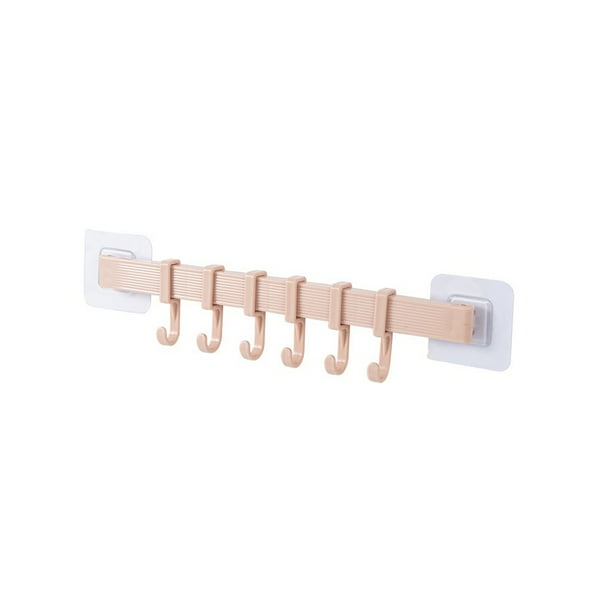Billuyoard Gancho para utensilios de cocina de trapo montado en la pared, colgador de toallas de ropa trasera multiusos, estante de almacenamiento Accesorios de baño Rosado
