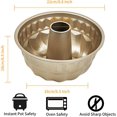 thumbnail image 2 of Fluted Tube Cake Pan Nonstick Quick Release 8 Inch Round Savarin Cake Mold Carbon Steel Pound Cake Pan, 2 of 7