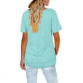 thumbnail image 7 of Womens Clothes Women's Fashion Casual Women's V-Neck Short Sleeve Solid Color Cross Top, 7 of 7