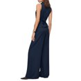 thumbnail image 3 of Women Two Piece Snapbutton Short Suit Vest and Wide Leg Pants Set, 3 of 4