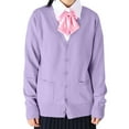 thumbnail image 1 of Women's 2023 Fall Oversized Open Front Button V Neck Lightweight Knit Cardigan Sweater Outerwear Garment, 1 of 4