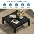 thumbnail image 6 of SERWALL HDPE Patio Furniture Set 4 Piece, All-Weather Outdoor Sectional Sofa Couch Set, Patio Conversation Set with Coffee Table & Cushions for Deck, Lawn, Backyard, Poolside, Black/Grey, 6 of 10