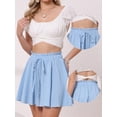 thumbnail image 2 of DARING DIVA Women's High Waist Wide Leg Vacation Beach Flowy Shorts Medium Blue, 2 of 6