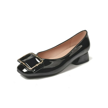 

Rotosw Womens Heels Block Dress Shoes On Pumps Women Ladies Fashion Chunky Black 10.5