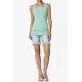 thumbnail image 6 of TheMogan Women's Basic Scoop Neck Racerback Stretch Cotton Tank Top Sleeveless Sporty Tee Dusty Green S, 6 of 7