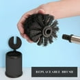 thumbnail image 6 of Black Toilet Brush Set with Stainless Steel Handle, Folding Lid and Removable Insert - Compact Design for Modern Bathrooms, 6 of 8