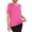 Hot Pink, variant on Women's V-Neck Side Split Short Sleeve T Shirt, Casual Loose Soft Summer Daily Tee Top, Women's Hot Pink, Sizes S-3XL