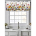 thumbnail image 4 of Vintage Floral Valances for Windows, Rod Pocket Kitchen Valance Curtains - Soft & Washable Small Window Treatment for Living Room,&nbsp;Bathroom, Watercolor Style Plant , 42x12 Inch, 1 Panel, 4 of 9
