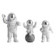 thumbnail image 2 of Figura de acción de astronauta (3 piezas), adorno para estante de mueble de sala de estar. Plata, 2 of 9
