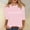 #25Pink, variant on Byworldtasic Women's Oversize Long Sleeve Tops Women's 3/4 Length Sleeve Pullover Tops Round Neck Lightweight Breathable T-shirts Colorful Stripes Print Basic Blouses Multicolor