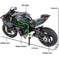 thumbnail image 4 of 1:12 Kawasaki Ninja H2R Motorcycle DieCast Model, Suspension and Free Roller, Toy Car, Motorcycle Collection, Play Vehicle Gift Black, 4 of 6