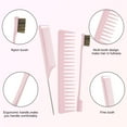 thumbnail image 5 of AOWOO 4Pcs Hair Styling Combs Set, Include Bristle Hair Brush, Grooming Comb, Sturdy Rat Tail Comb, for Women Girls Kids and Hair Stylists, Pink(Pink), 5 of 7