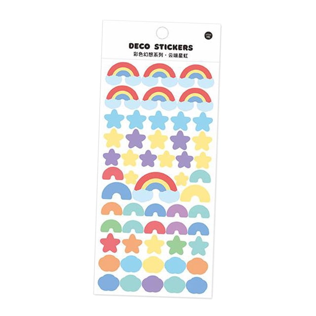 Pegatinas brillantes con forma de corazón y estrella para planificador, manualidades, decoraciones y adornos. Arco iris