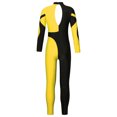 thumbnail image 3 of iixpin Girls Unitards Gymnastics Full Body Ballet Leotards Figure Ice Skating Jumpsuit One Piece Dance Bodysuit Yellow&Black 10, 3 of 6