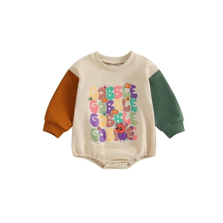 

GXFC Infant Fall Romper for Girls Boys 6M 12M 18M 24M Baby Girls Long Sleeve Letters Print One Piece Jumpsuit Bodysuit Autumn Clothing for Newborn Girls