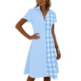 thumbnail image 5 of Karymi Casual Summer Dresses for Women Collared Casual Mid-Length Plaid Print A-Line Leisure Loose Comfy Dress Figure Friendly Patchwork Dresses Summer Comfy Women Dresses 2026, 5 of 6