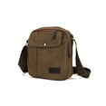thumbnail image 2 of LAVA Small Canvas Crossbody Bag for Men Women Multi- Pockets Shoulder Purse Vintage Messenger Bags for Travel Work Business Khaki, 2 of 11