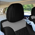 thumbnail image 5 of FH Group Deluxe Diamond Pattern Faux Leather Seat Cushions for Car Truck SUV Van - Gray/Black Front Seats, 5 of 5