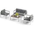 thumbnail image 1 of Gymax Ensemble de Mobilier de patio 4 Pcs Ensemble de conversation Mobilier de patio Ensemble de conversation Extérieur, 1 of 10