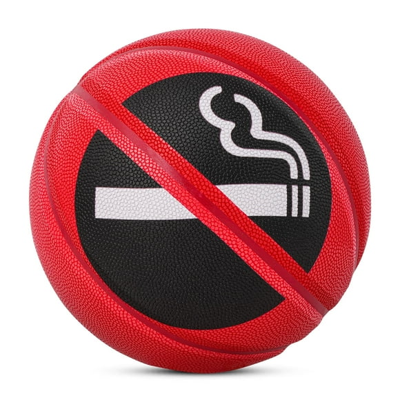 Kuang Mi No.7 Basketball (29.5 inches) - No Smoking Pattern Design PU Basketball, Suitable for Young People, Suitable for Street Basketball, Indoor and Outdoor Sports