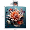 thumbnail image 2 of Fragmented Flowers Canvas Outdoor Picnic Blanket Waterproof Portable Mat with Carry Strap, 2 of 6