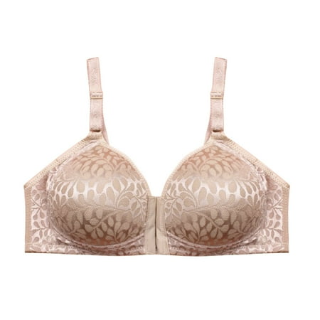

OVTICZA Women s Underwire Full Coverage Bra Front Closure Bras Padded T Shirt Bras No Underwire Plunge 38/85 deep skin color