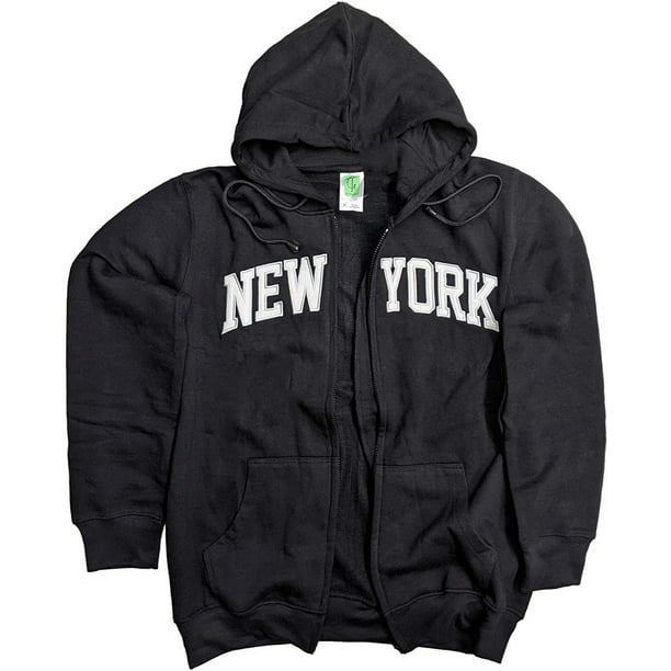 NYC Factory - Men's New York City Zippered Hoodie Sweatshirt (Black ...