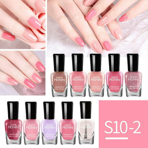 Esmalte de uñas, regalo para mujer, set de esmalte de uñas de secado rápido, pelable y desgarrable, 5 ml x 10 botellas, bolígrafo para uñas.