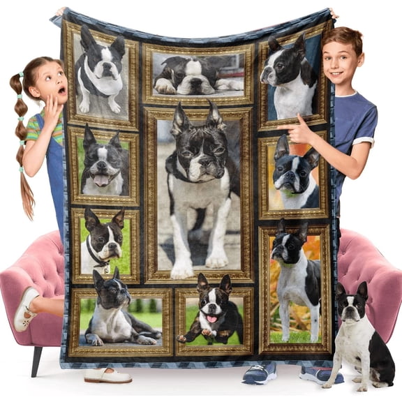 Pit Bull Dog Blanket, Fleece Throw Blanket for Couch Bed, Soft Cozy Warm Flannel Blankets and Throws for Sofa Living Room, Gifts for Dog Lovers, 40" x 50"