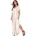 thumbnail image 4 of Women's V Neck Side Pockets Split Hem Beach Long Maxi Dress, 4 of 5