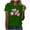 Green, variant on 4th Of July American Flag T-Shirt For Women USA Independence Day Patriotic Outfits For Women Summer Plus Size Short Sleeve Crew Neck Solid Balloon Printed Casual Pullover Tops Blouse S-3XL