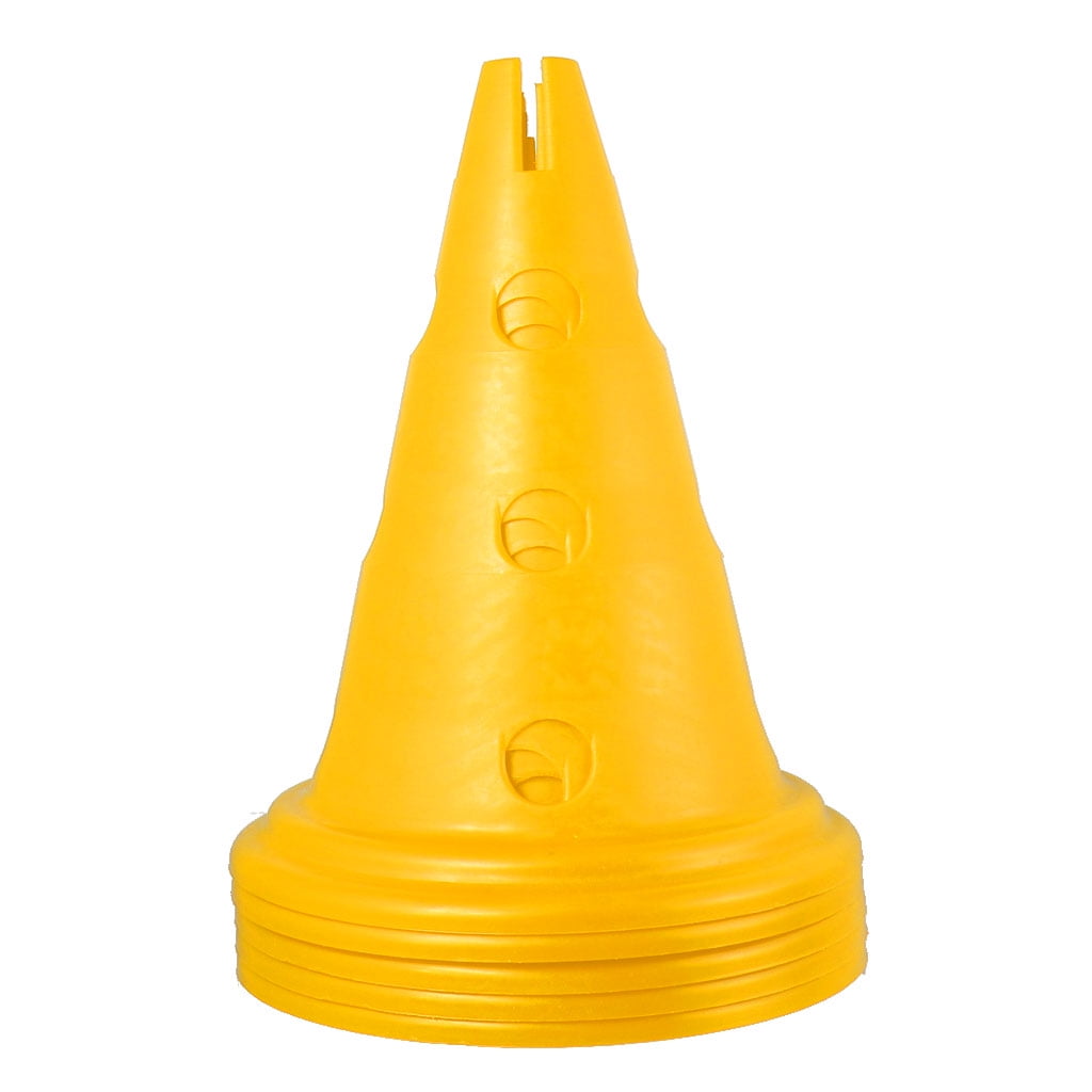 Dualoai 5pcs Sport Soccer Football Training Cone Traffic Safety Cones 30cm Yellow
