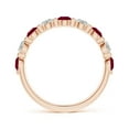 thumbnail image 2 of ANGARA Natural Floating Ruby and Diamond Semi Eternity Wedding Ring in 14K Rose Gold for Women (Size-3mm) | July Birthstone, Birthday, Anniversary, Jewelry Gift for Women | Natural Ruby Ring, 2 of 9