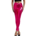 thumbnail image 2 of High Waisted Leather Leggings for Women Stretchy Comfortable Tights Shiny Pants, 2 of 4