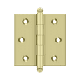 thumbnail image 2 of Deltana CH2525U3-UNL 2-1/2" Height X 2-1/2" Width Full Inset Cabinet Butt Hinge With Ball Unlacquered Brass Pair, 2 of 2