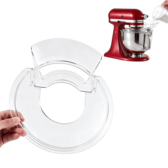 Pouring Shield for KitchenAid 4.5-5 Quart Tilt-Head Stand Mixers, Splash Guard with Removable Pour Spout, Fits Stainless Steel, Glass & Ceramic Mixer Bowls