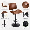 thumbnail image 5 of FIRAVOE Swivel Bar Stools Set of 4, Counter Height Bar Stools with Backs, Adjustable Ergonomic Bar Stools, Modern Faux Leather Barstools Bar Chairs Stools for Kitchen Island, Brown, 5 of 9