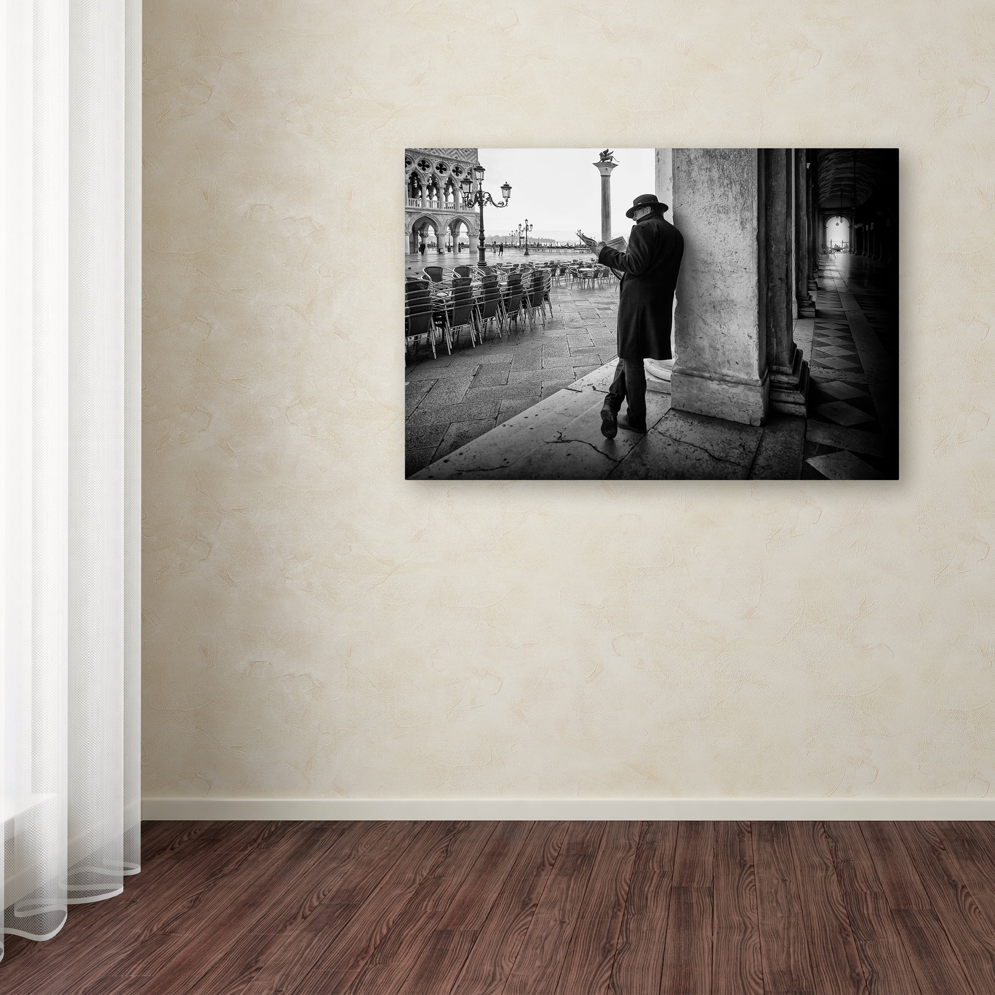 Trademark Fine Art 'Mister B Still Reads' Canvas Art by Roswitha Schleicher Schwarz
