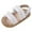 White, variant on REDARER Summer Toddler Shoes Girls Sandals Flat Bottom Non Open Toe Solid Color Cloth Pleated Upper Cute and Comfortable,12-18 Months