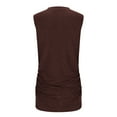 thumbnail image 5 of ZQGJB Plus Size Womens Ruched Tank Tops Loose Fit Crewneck Sleeveless Tops Dressy Casual Solid Color Basic Summer T-Shirts for Women 2024 Brown XL, 5 of 9