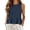 Navy, variant on Women's Ruffle Hem Tank Top, Sleeveless Button Back Summer Vest, Plain Casual Layering Blouse
