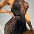 thumbnail image 6 of EGNMCR Lingerie Sets for Women Sexy Lace Perspective Hollow Out Temptation Deep V Neck Valentine Day Underwear Spring Summer Save, 6 of 7
